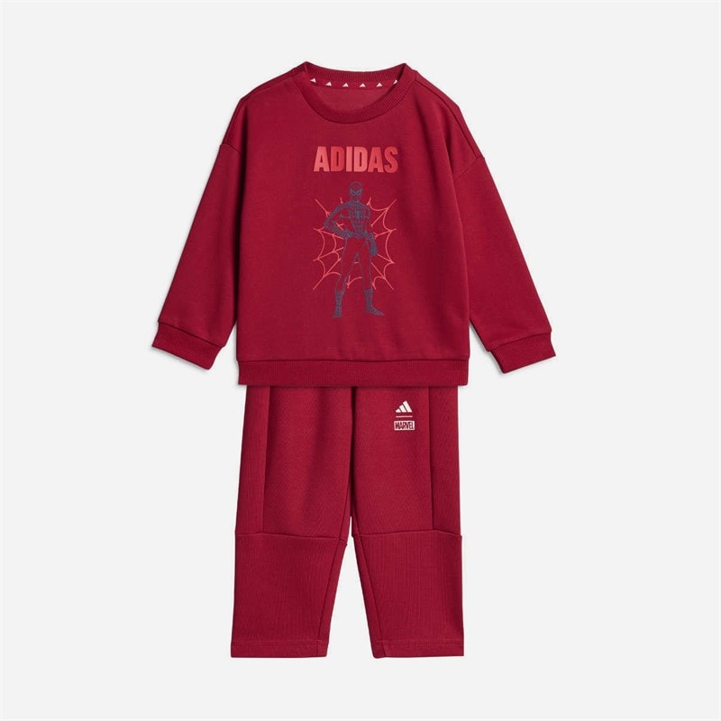 Infant adidas x Marvel Spider-Man Sweatshirt And Joggers Set Active Maroon/Off White - Image 1