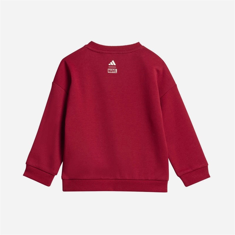 Infant adidas x Marvel Spider-Man Sweatshirt And Joggers Set Active Maroon/Off White - Image 3