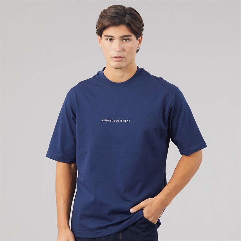 Mens Codes Doodle Camp Back Graphic T-Shirt Night Indigo - Image 2