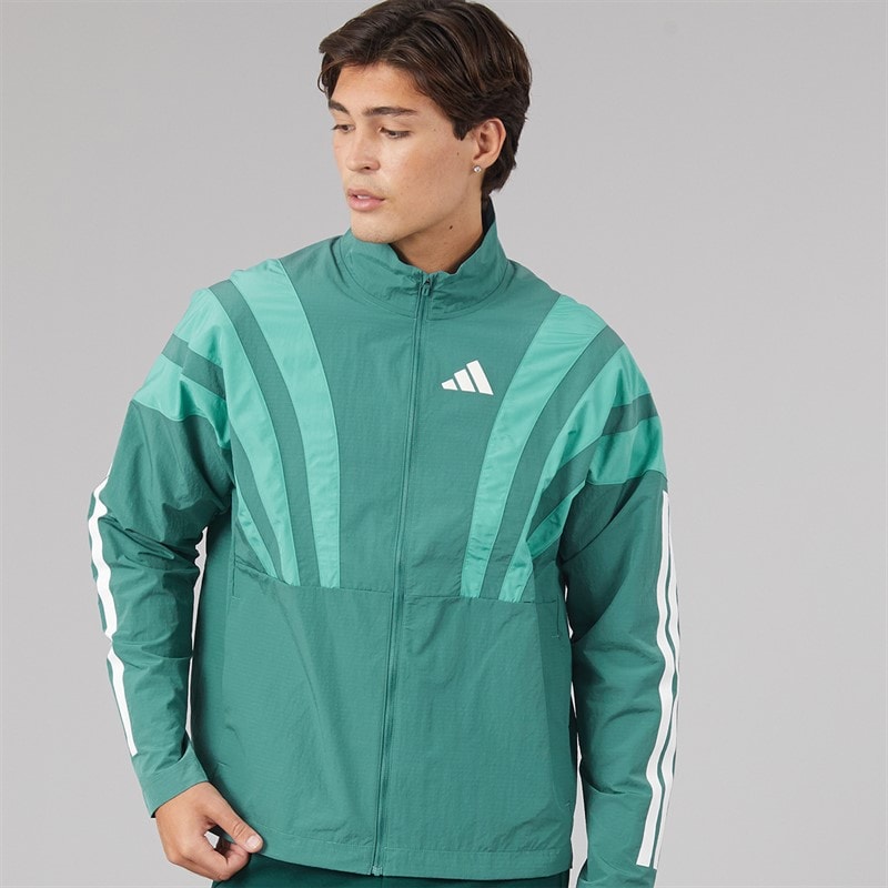 Mens Adizero Archive Full Zip Running Jacket Preloved Teal - Image 1
