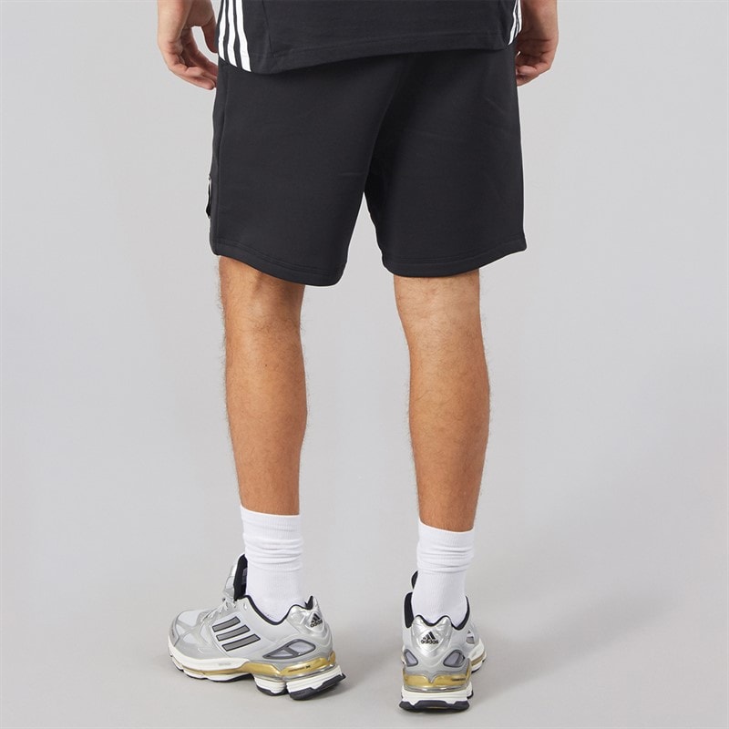 Mens Lounge Fleece Shorts Black - Image 2
