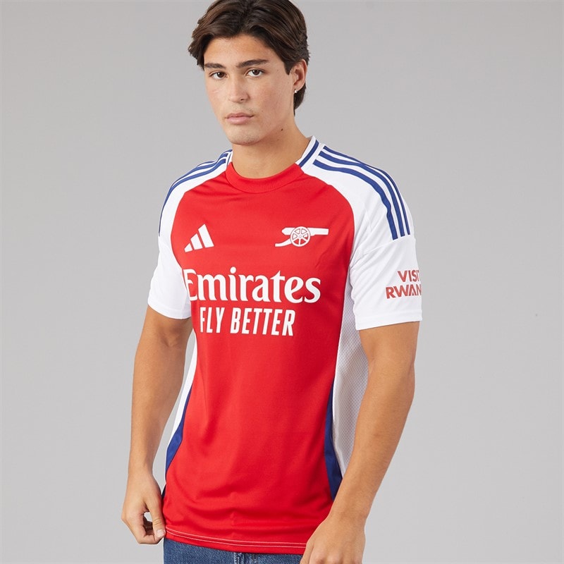 adidas Mens AFC Arsenal FC 24/25 Home Jersey Better Scarlet/White