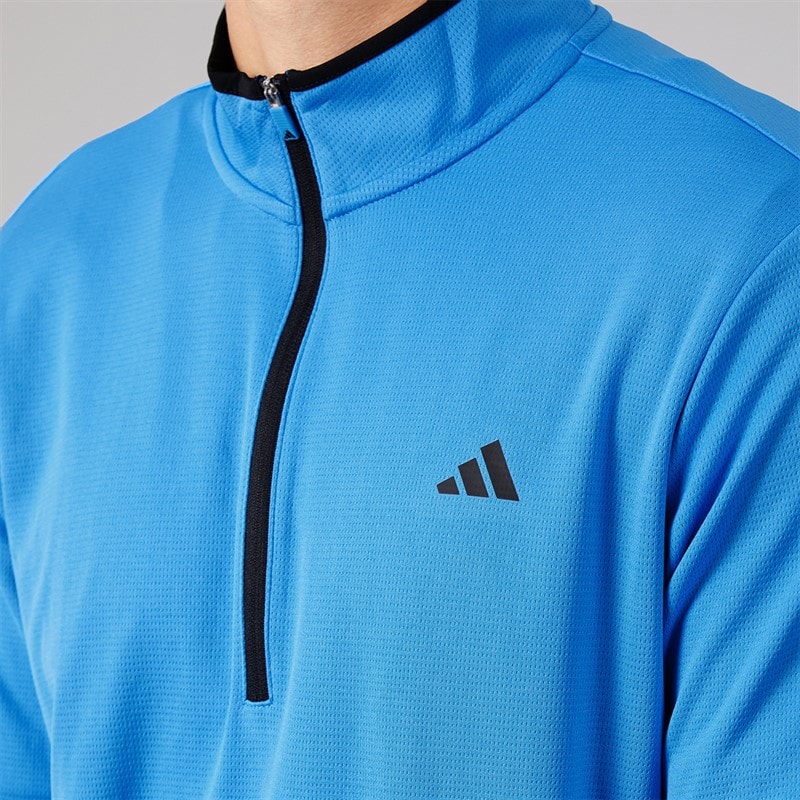 Mens Lightweight 1/2 Zip Golf Top Lucid Ray Blue - Image 3