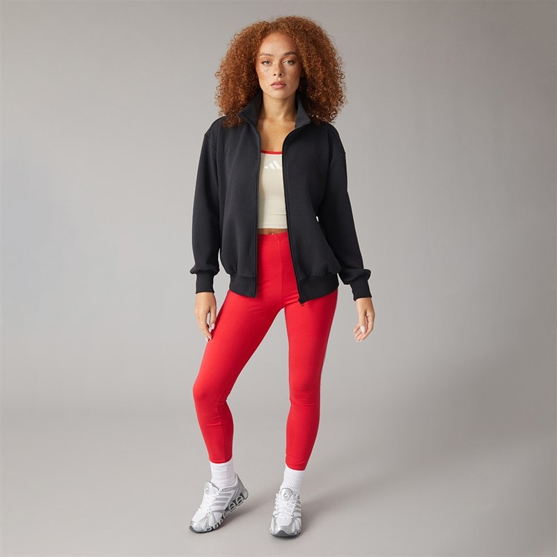 Womens Soft Lux Loose Full Zip Sweatshirt Black - Image 4