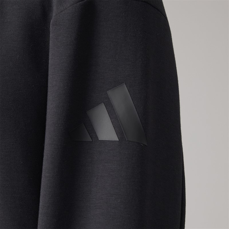 Womens Soft Lux Loose Full Zip Sweatshirt Black - Image 5