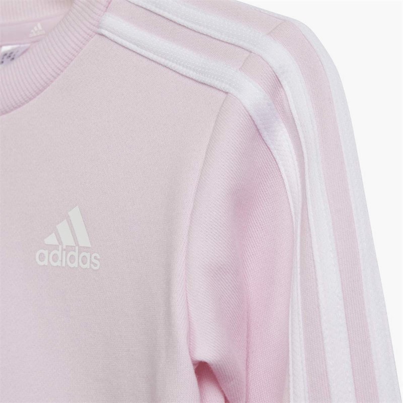 Infant Girls Essentials 3-Stripes Sweatshirt And Joggers Set Clear Pink/White - Image 5