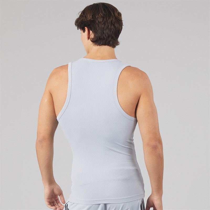 Mens Primelift Essentials Workout Rib Tank Top Halo Silver - Image 2