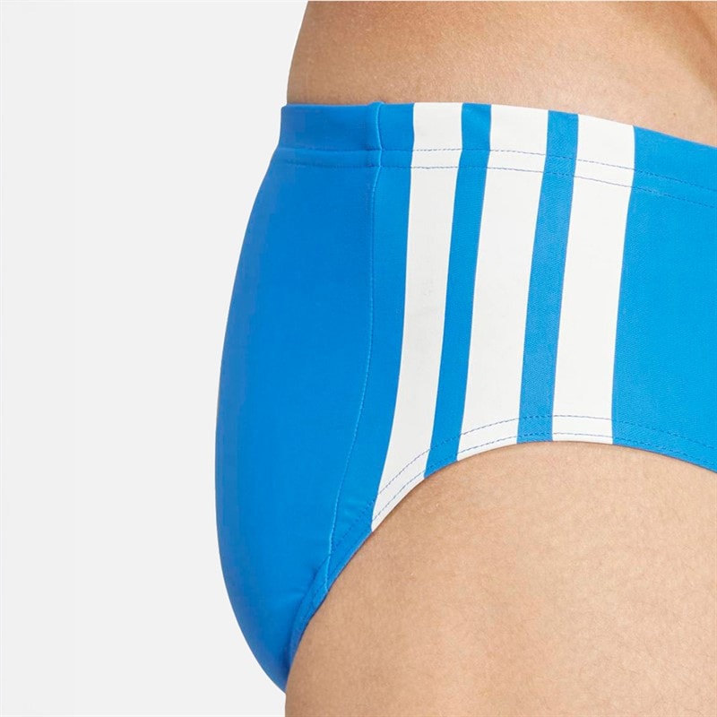 Mens 3-Stripes Swimming Trunks Bright Royal/White - Image 4