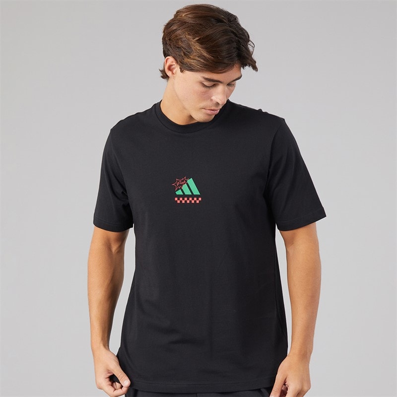 Mens Lounge Pizza Back Graphic T-Shirt Black - Image 2