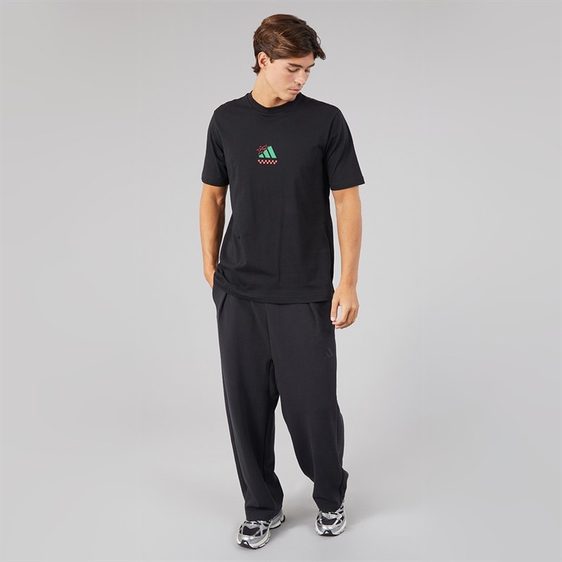 Mens Lounge Pizza Back Graphic T-Shirt Black - Image 4