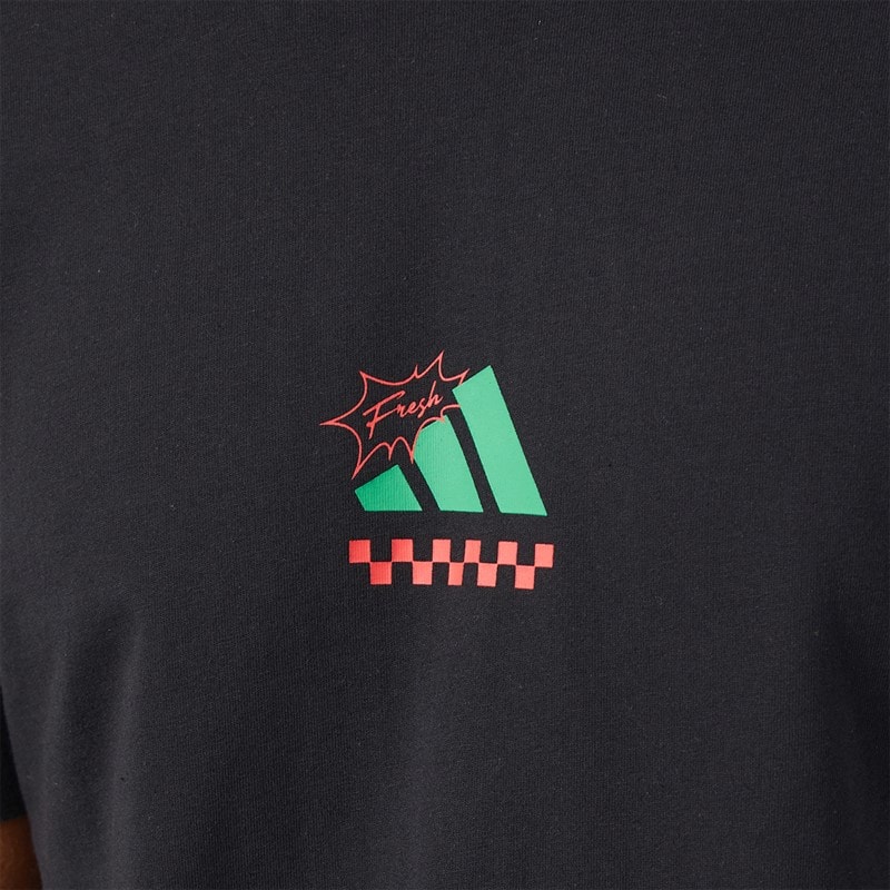 Mens Lounge Pizza Back Graphic T-Shirt Black - Image 5