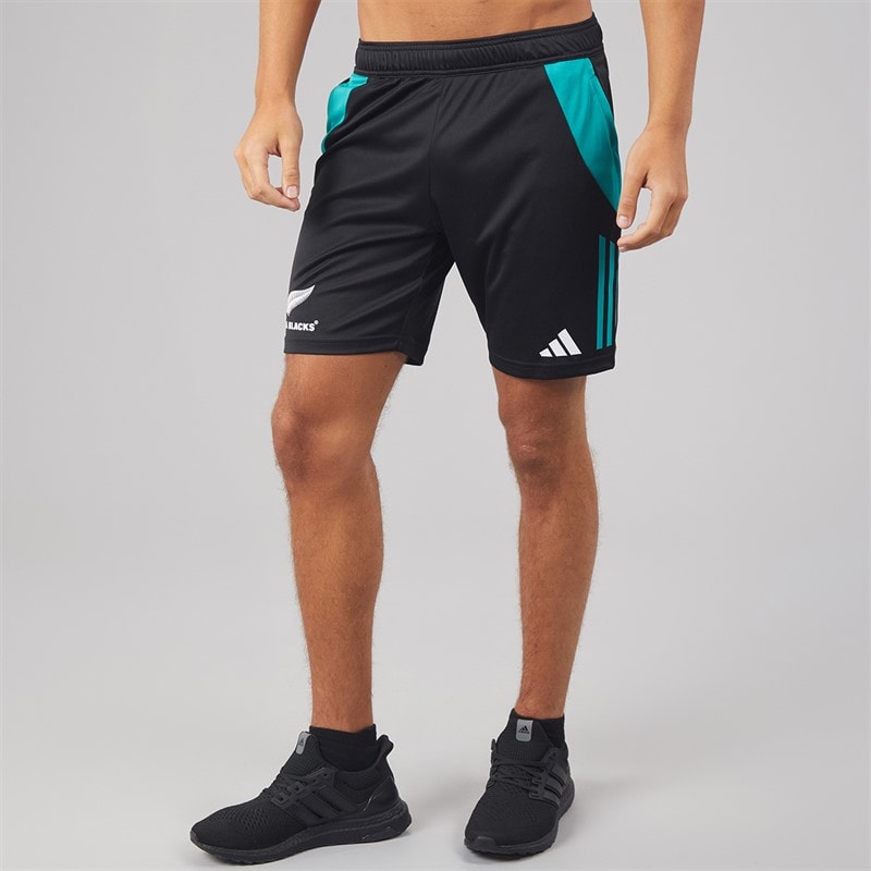 Mens New Zealand All Blacks Gym Shorts All Black/Pure Teal - Image 2