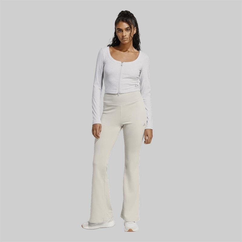 Womens Seasonal Essentials Rib Zip Cardigan Light Grey Heather - Image 4
