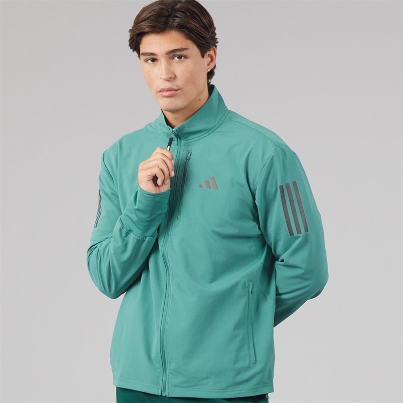 adidas Mens Own The Run Winterized Full Zip Running Jacket Preloved Teal