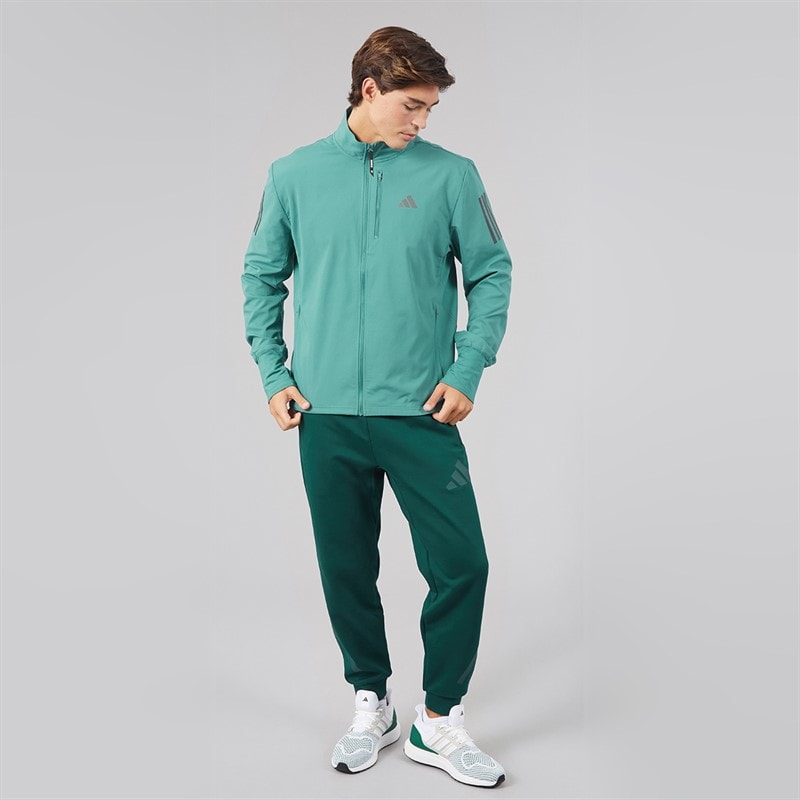 Mens Own The Run Winterized Full Zip Running Jacket Preloved Teal - Image 4