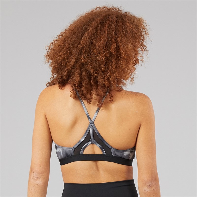 Womens Aeroreact Training Essentials Light Support Sports Bra Grey Two/Black - Image 2
