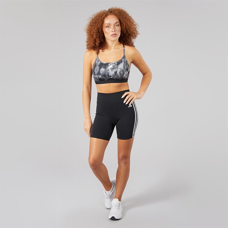 Womens Aeroreact Training Essentials Light Support Sports Bra Grey Two/Black - Image 4