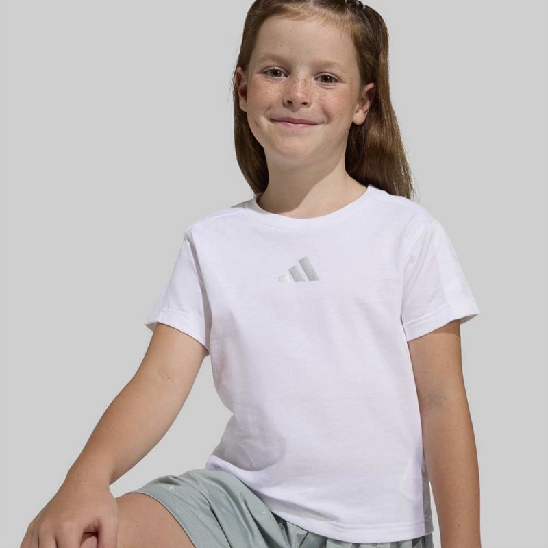 Girls Seasonals Glam T-Shirt and Shorts Set White/Silver Metallic - Image 3