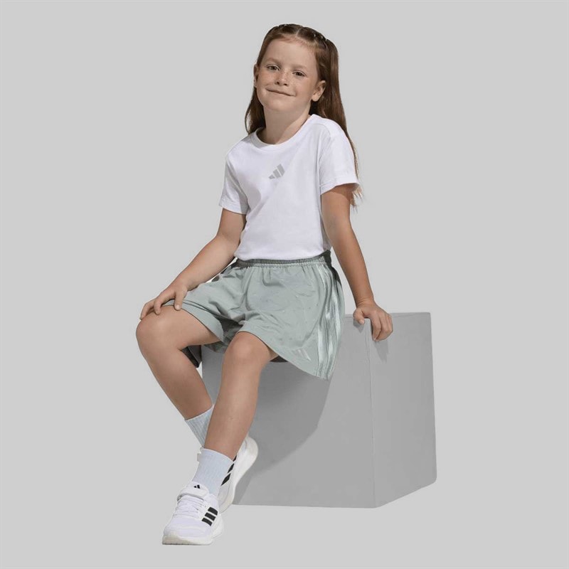 Girls Seasonals Glam T-Shirt and Shorts Set White/Silver Metallic - Image 4