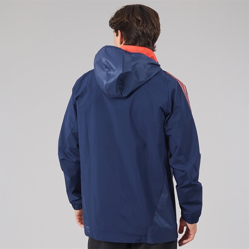 Mens MUFC Manchester United Tiro 24 All Weather Jacket Night Indigo/Bright Red - Image 2