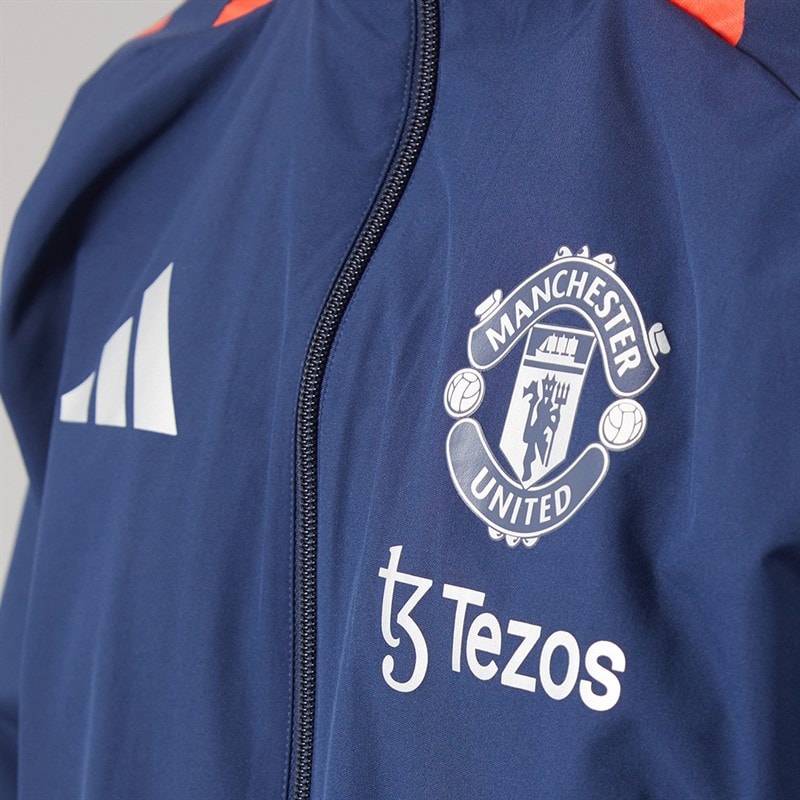 Mens MUFC Manchester United Tiro 24 All Weather Jacket Night Indigo/Bright Red - Image 3