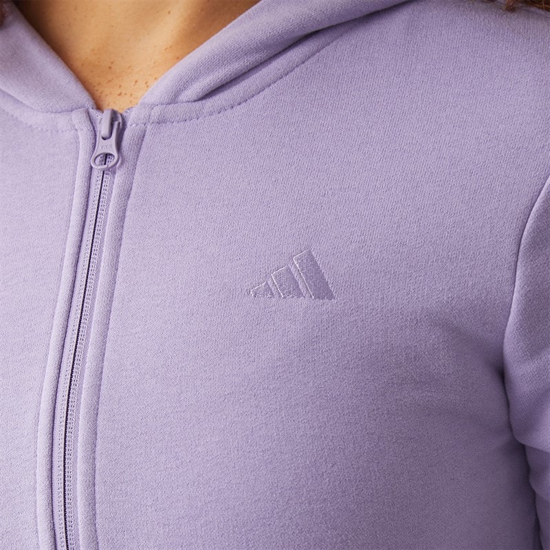 Womens Seasonal Essentials Full Zip Hooded Track Jacket Magic Lilac - Image 3