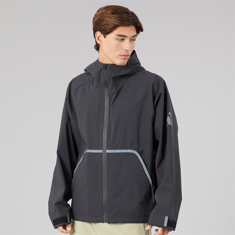 Mens Myshelter Climaproof Hooded Rain Jacket Black - Image 3