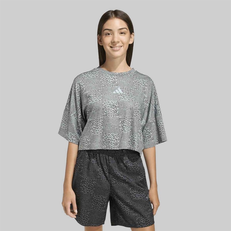 Junior Girls Sport Icons Printed T-Shirt Wonder Sage/Charcoal/Tactile Green - Image 2
