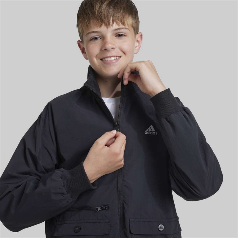 Junior Street Jam Woven Cargo Jacket Black/White - Image 3