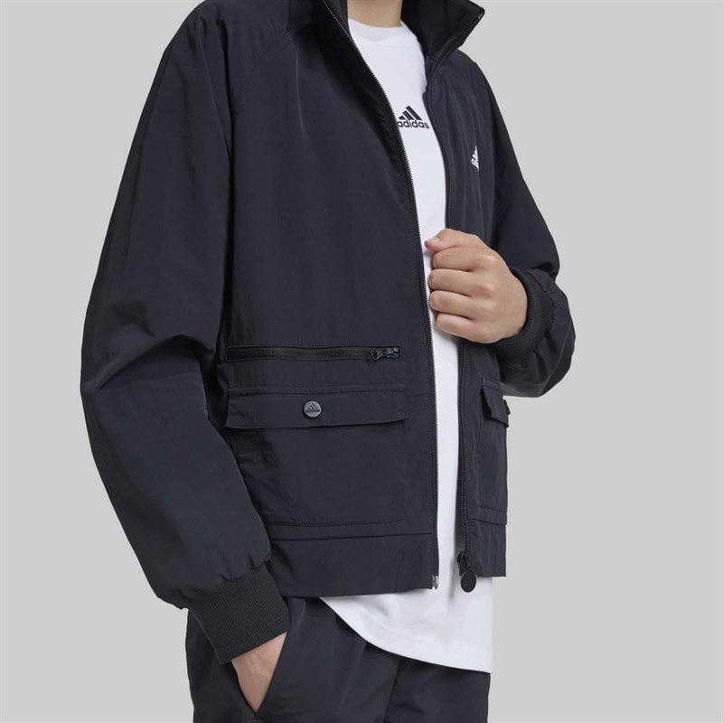 Junior Street Jam Woven Cargo Jacket Black/White - Image 4