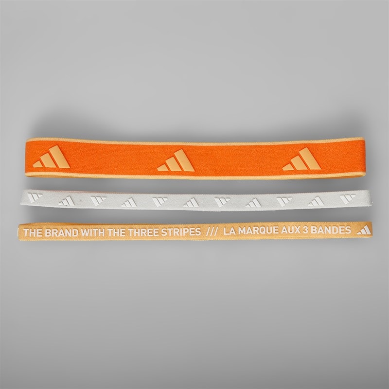 Womens Multiple Width Training Three Pack Headbands Pure Orange/Semi Ice Tangerine/Orbit Grey/White - Image 2