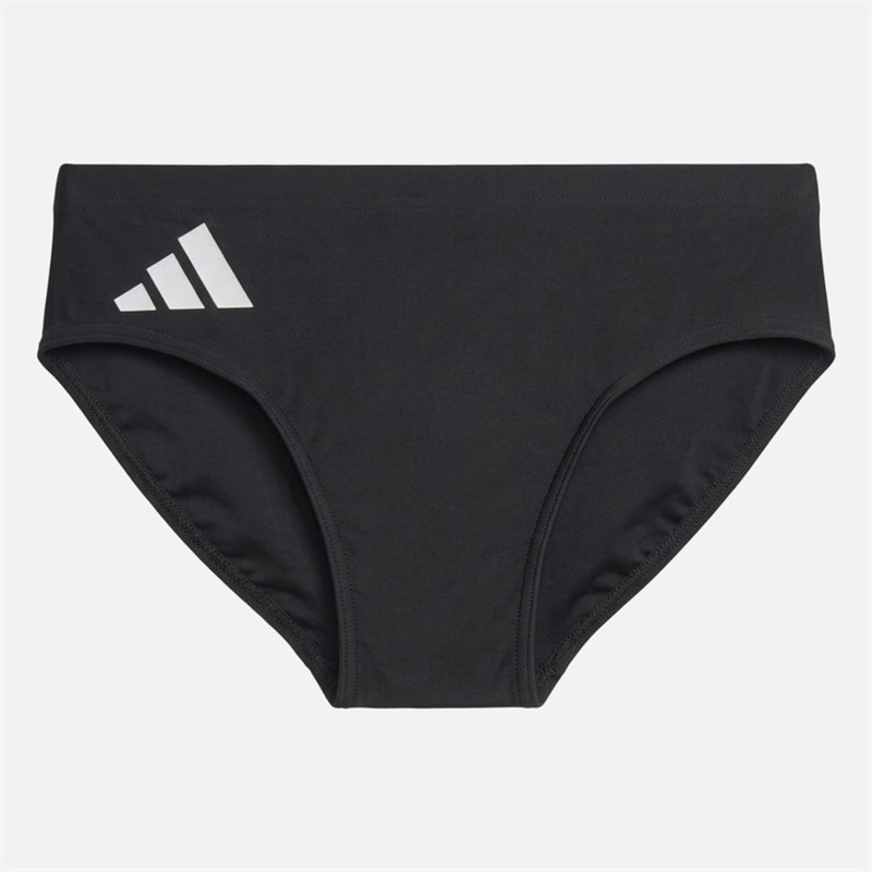 Mens Solid Swimming Trunks Black/White - Image 2