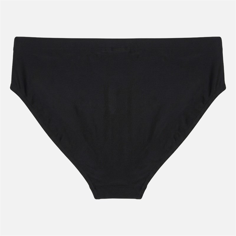Mens Solid Swimming Trunks Black/White - Image 3