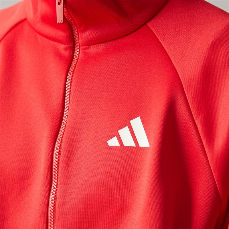 Mens Stadium Full Zip Track Jacket Pure Ruby/Off White/Crystal Linen - Image 3