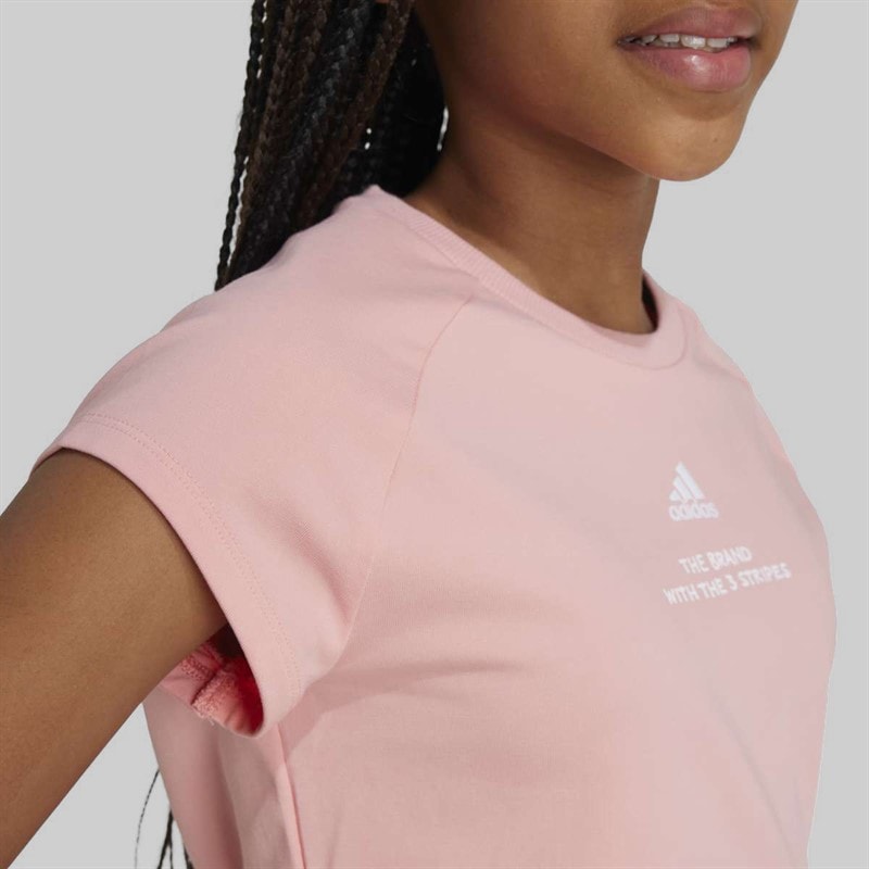Junior Girls Street Jam Short T-Shirt Semi Pink Spark/White - Image 3