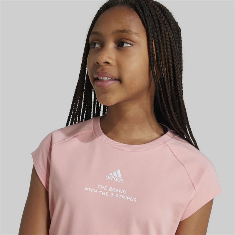 Junior Girls Street Jam Short T-Shirt Semi Pink Spark/White - Image 4