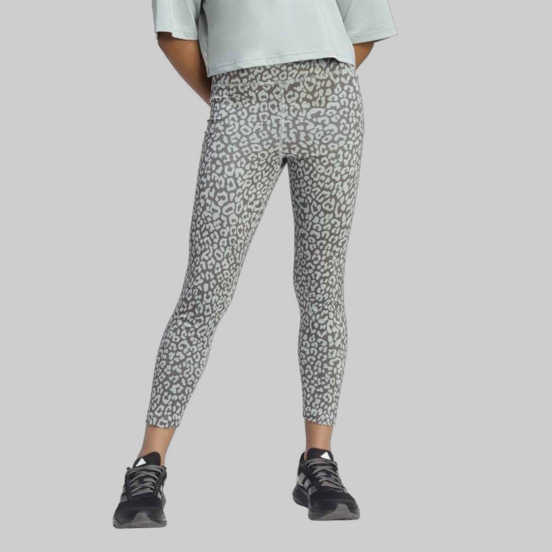 adidas Junior Girls Sport Icons Printed Tight 7/8 Leggings Wonder Sage/Charcoal/Tactile Green