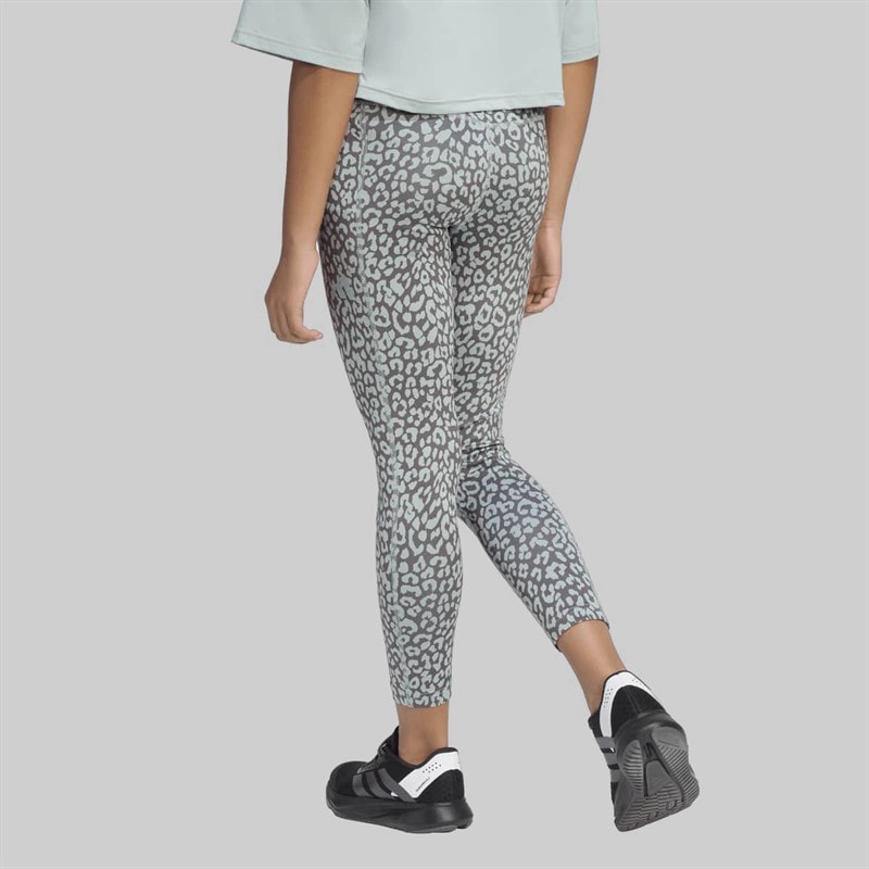 Junior Girls Sport Icons Printed Tight 7/8 Leggings Wonder Sage/Charcoal/Tactile Green - Image 2