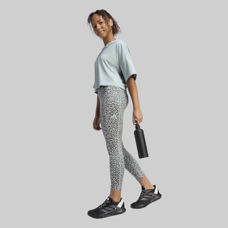 Junior Girls Sport Icons Printed Tight 7/8 Leggings Wonder Sage/Charcoal/Tactile Green - Image 4