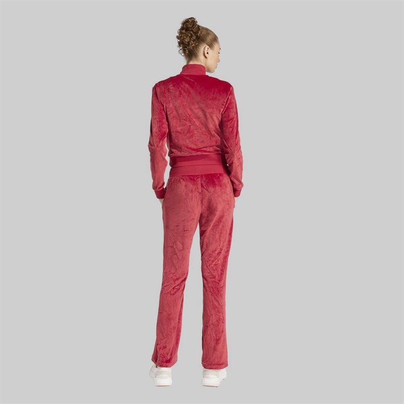 Womens Glam Velvet Tracksuit Active Maroon - Image 2