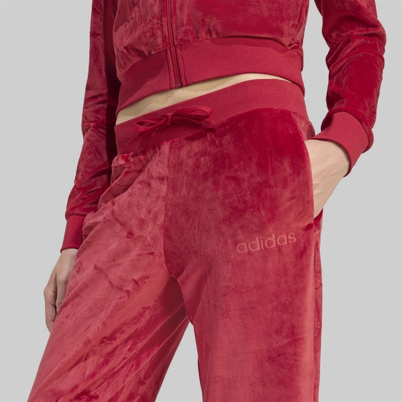 Womens Glam Velvet Tracksuit Active Maroon - Image 4