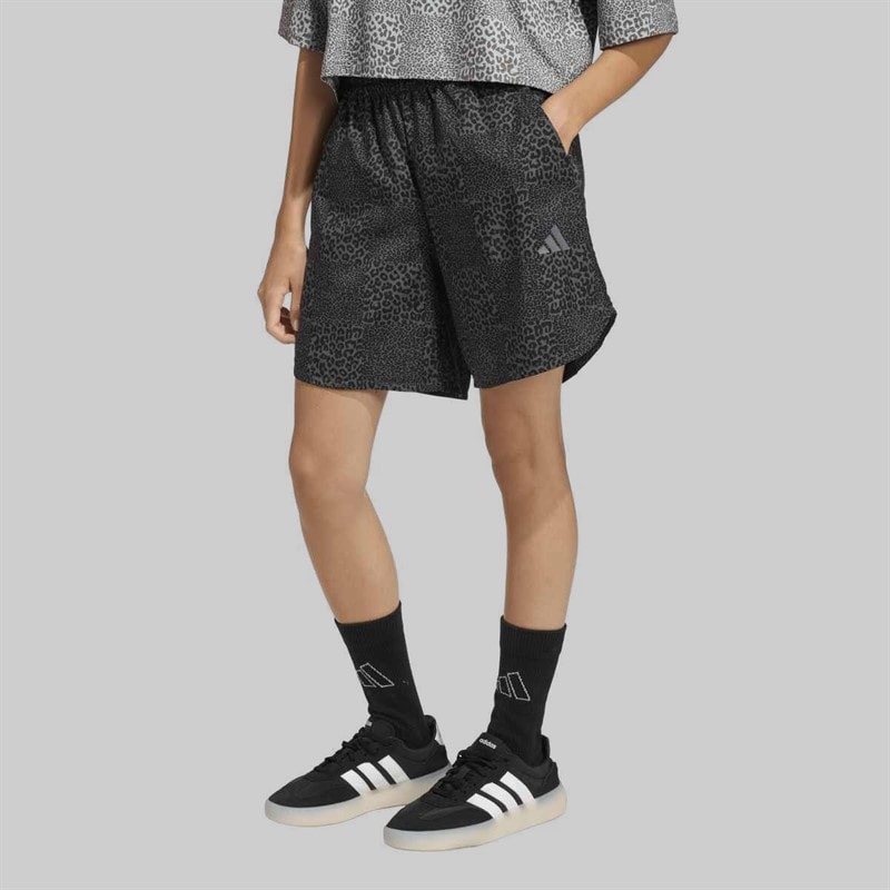 Junior Girls Sport Icons Printed Shorts Black/Grey Six/Grey Four - Image 2