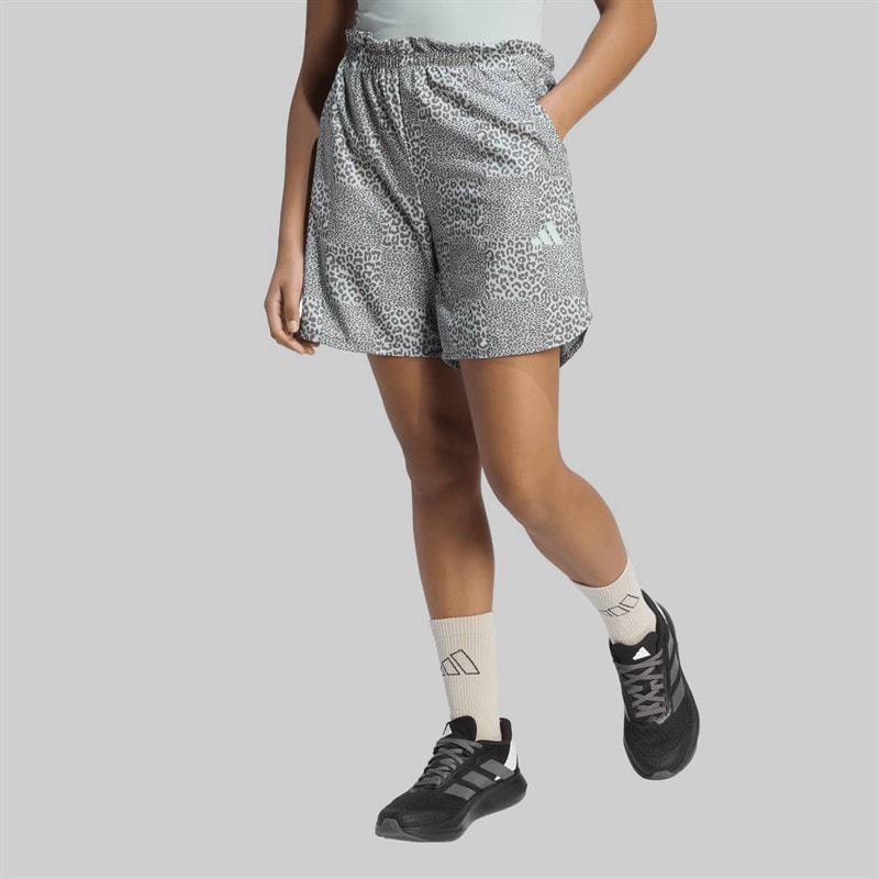Junior Girls Sport Icons Printed Shorts Wonder Sage/Charcoal/Tactile Green - Image 3