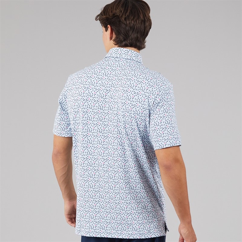 Mens Ultimate365+ Soft Print Golf Polo Crystal Sky/Dusky Petrol - Image 2