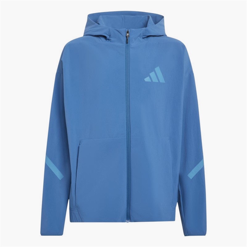 Junior Z.N.E Woven Cover Up Track Jacket Dusky Petrol/Dusky Ink - Image 4