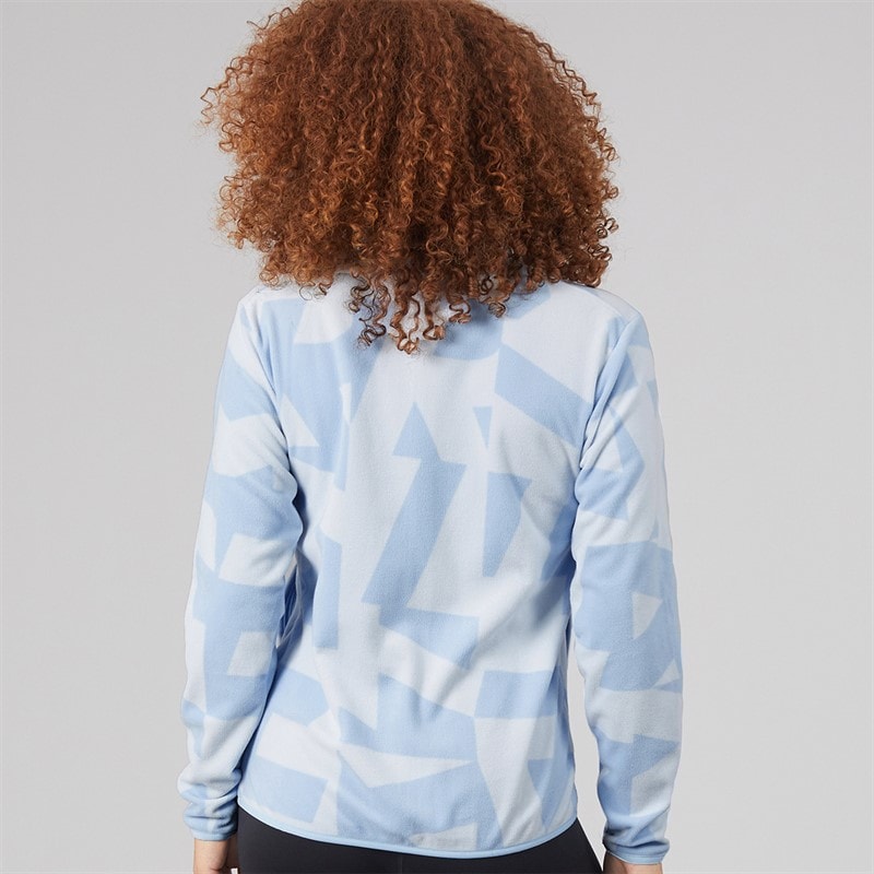 Womens Terrex Multi Printed Full Zip Fleece Jacket Glow Blue/Crystal Sky - Image 2