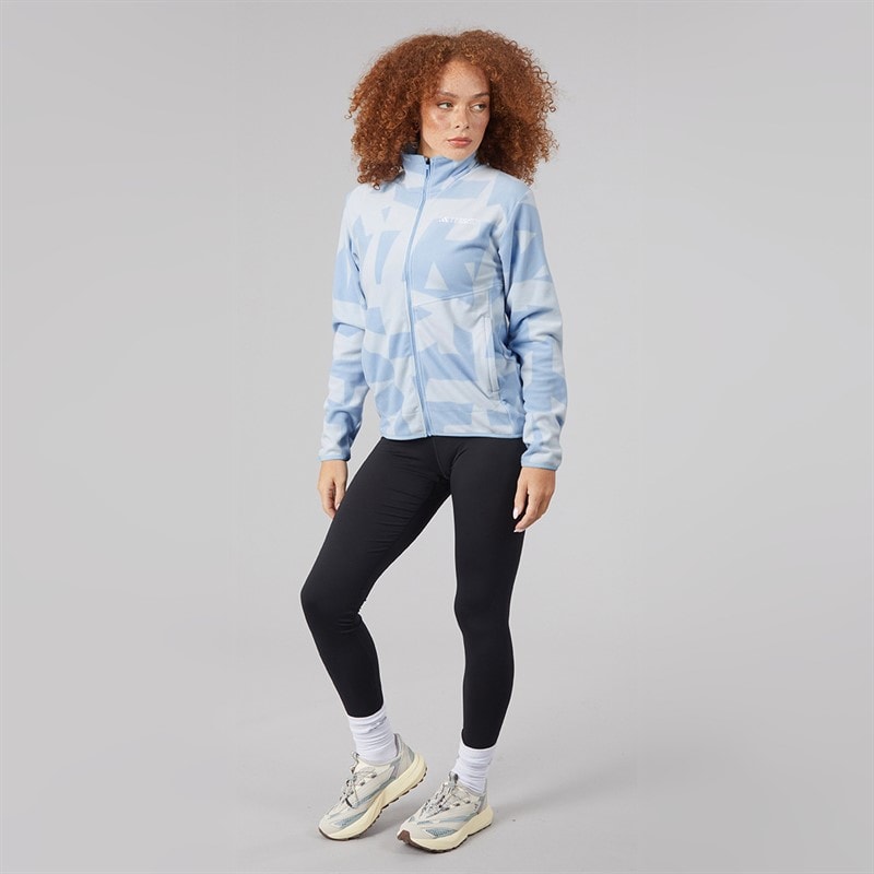 Womens Terrex Multi Printed Full Zip Fleece Jacket Glow Blue/Crystal Sky - Image 4