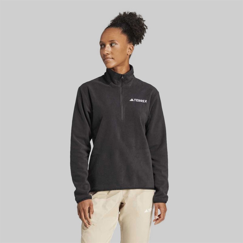 adidas Womens Terrex Multi Essentials 1/2 Zip Fleece Jacket Black