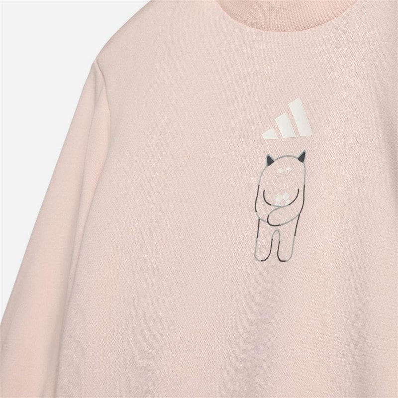 Infant Girls Tiro Monster Sweatshirt And Joggers Set Blush Pink/White - Image 2