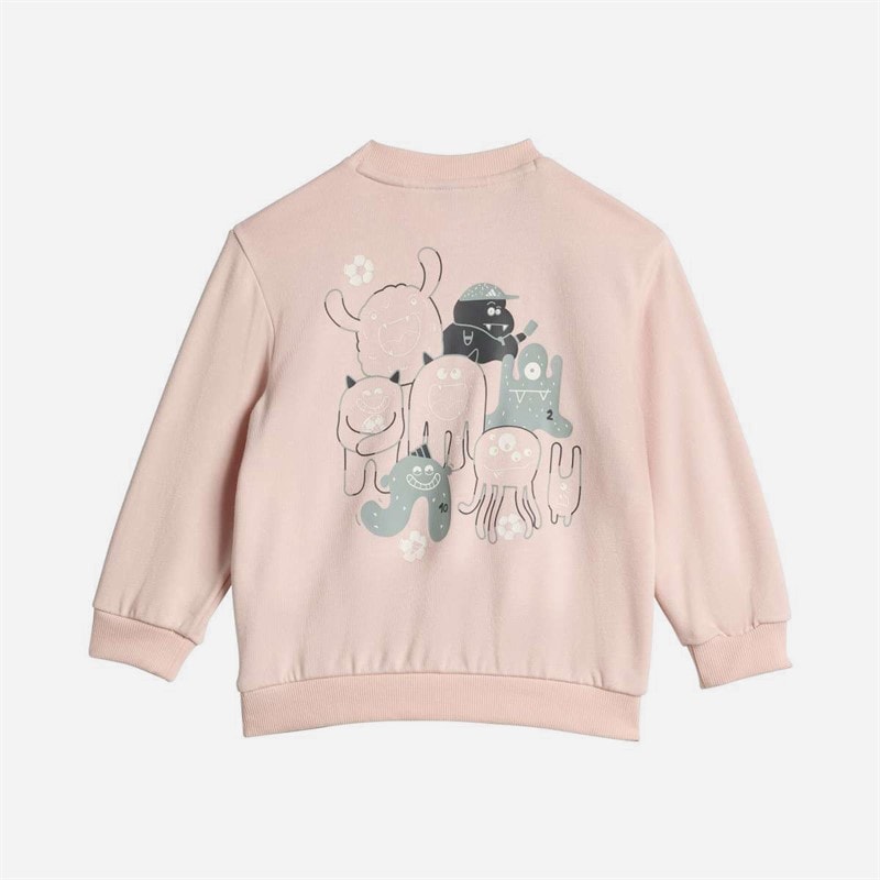 Infant Girls Tiro Monster Sweatshirt And Joggers Set Blush Pink/White - Image 4